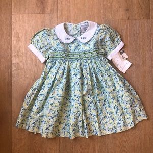 Girls floral smocked vintage dress new size 24 mo